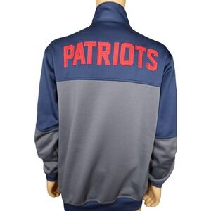 New England Patriots Sweatshirt Track‎ Jacket Size L NFL Football Zip  Majestic